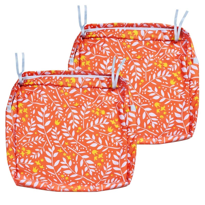 NettyPro Outdoor Cushion Covers Set 2 Water Repellent UV Resistant Outdoor Chair Seat Cushion Slipcover, 20 x 18 x 4 Inch - Image 1